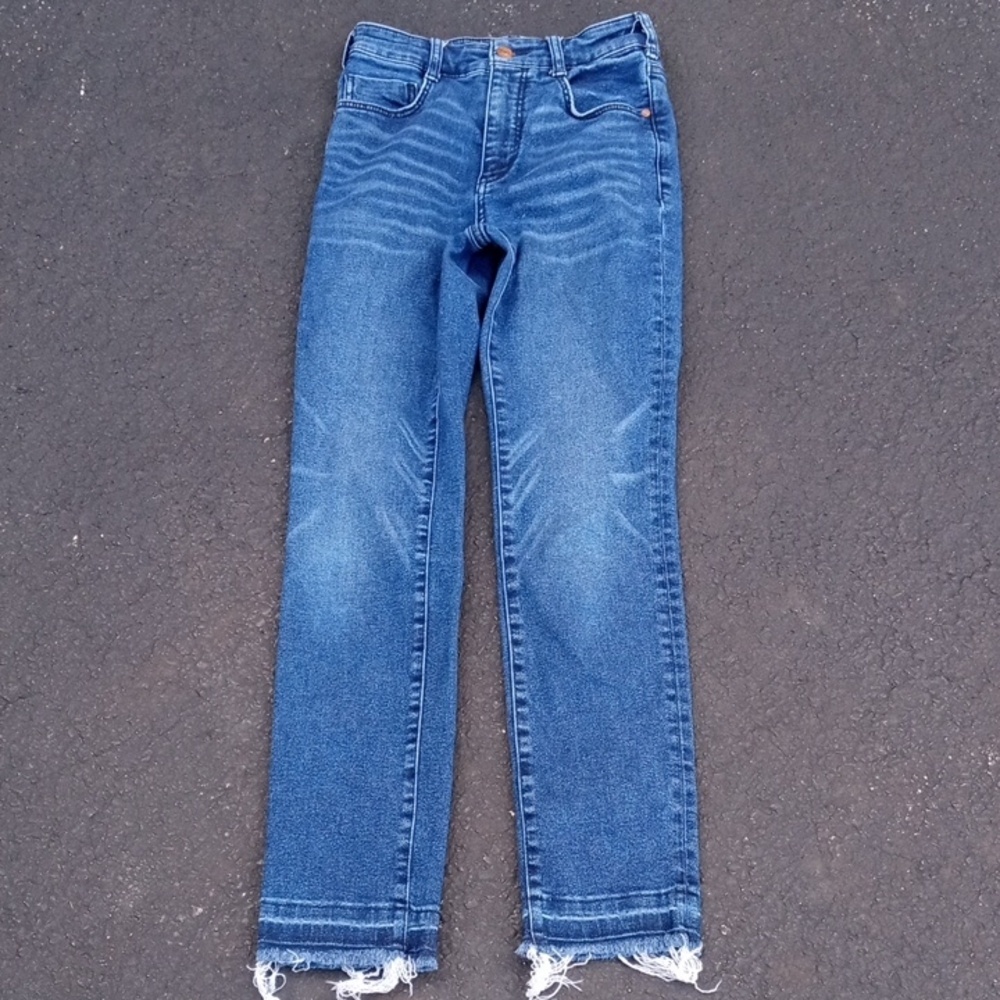 Anthropologie Pilcro Hi Rise Cigarette Women's Raw Hem Jeans 25